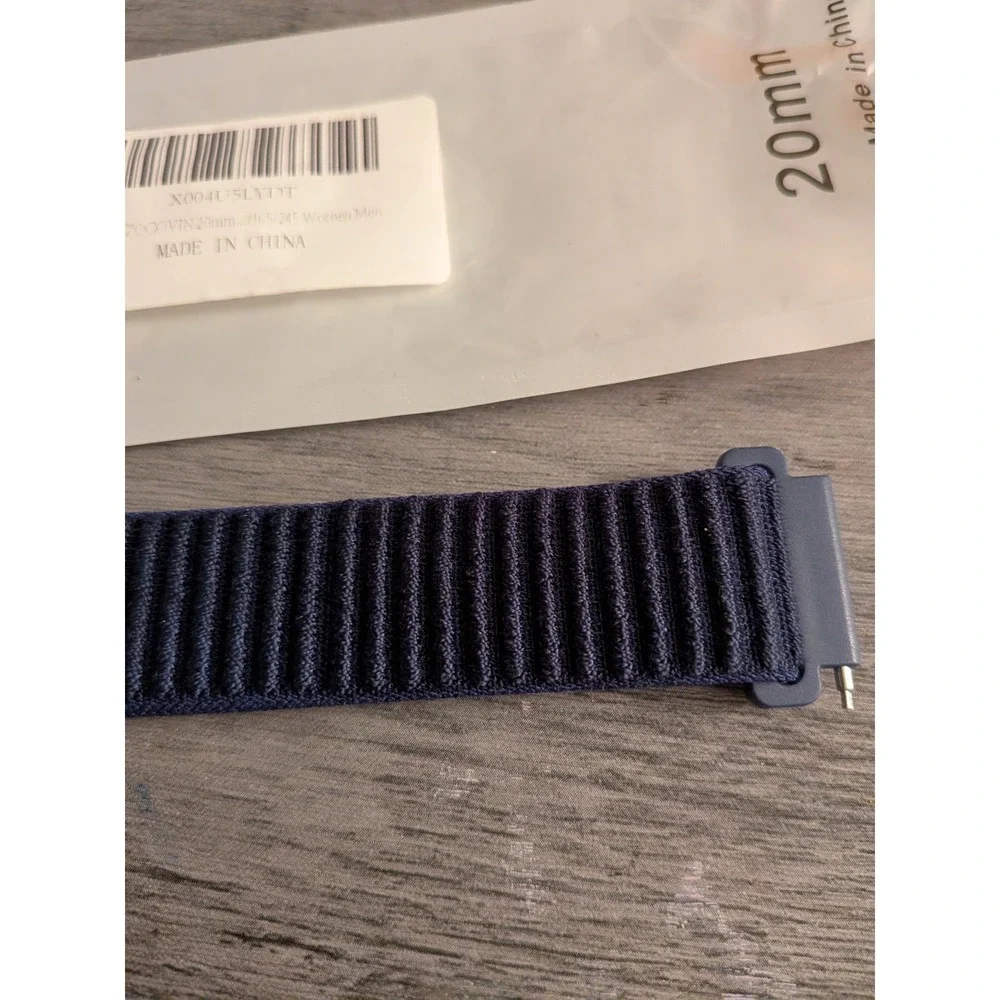 Zocovin 20mm Alpine Loop Watch Band Navy Blue Nylon Strap Mens Women NEW